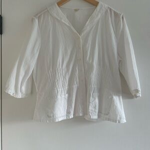 Classic White Button-Front Women's Top